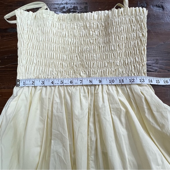 VICI Collection Fawn Smocked A-Line Midi Dress Adjustable t-straps Size Medium - Picture 7 of 12